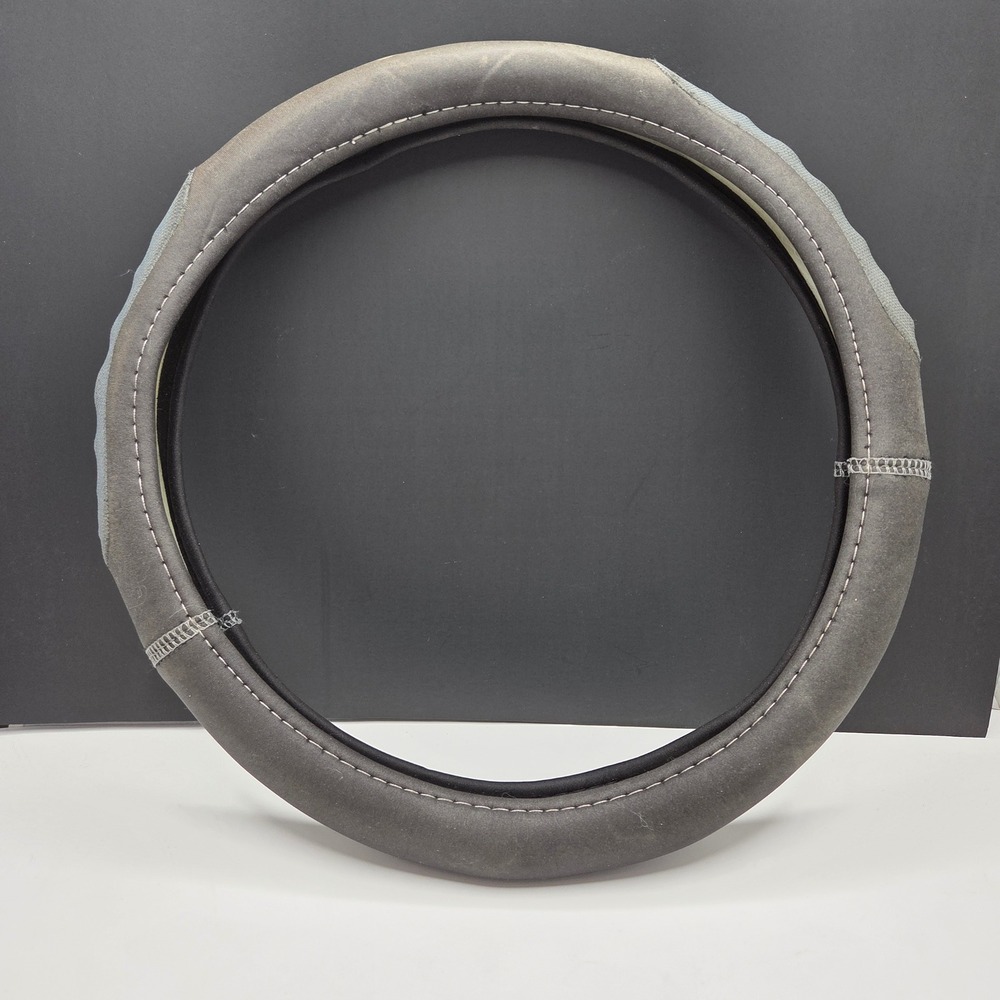 Unbranded Steering Wheel Cover Universal 15 Inch Black Grey Mesh Sporty Grip